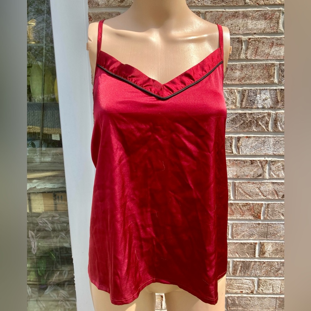 NWTs Red/Burgundy & Black Silky Camisole Top